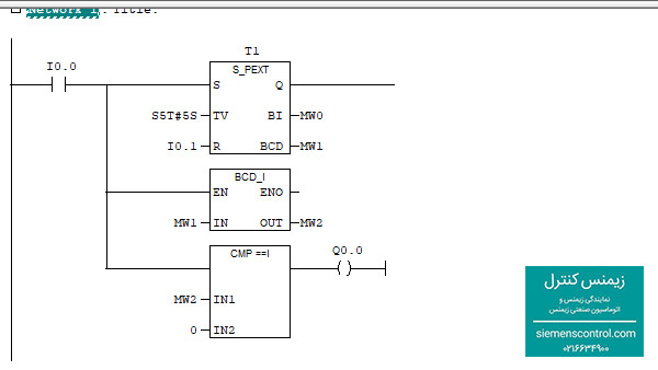 مثال کاربردی از دستورات مقایسه ای در پی ال سی S7-300 نمایندگی زیمنس -03